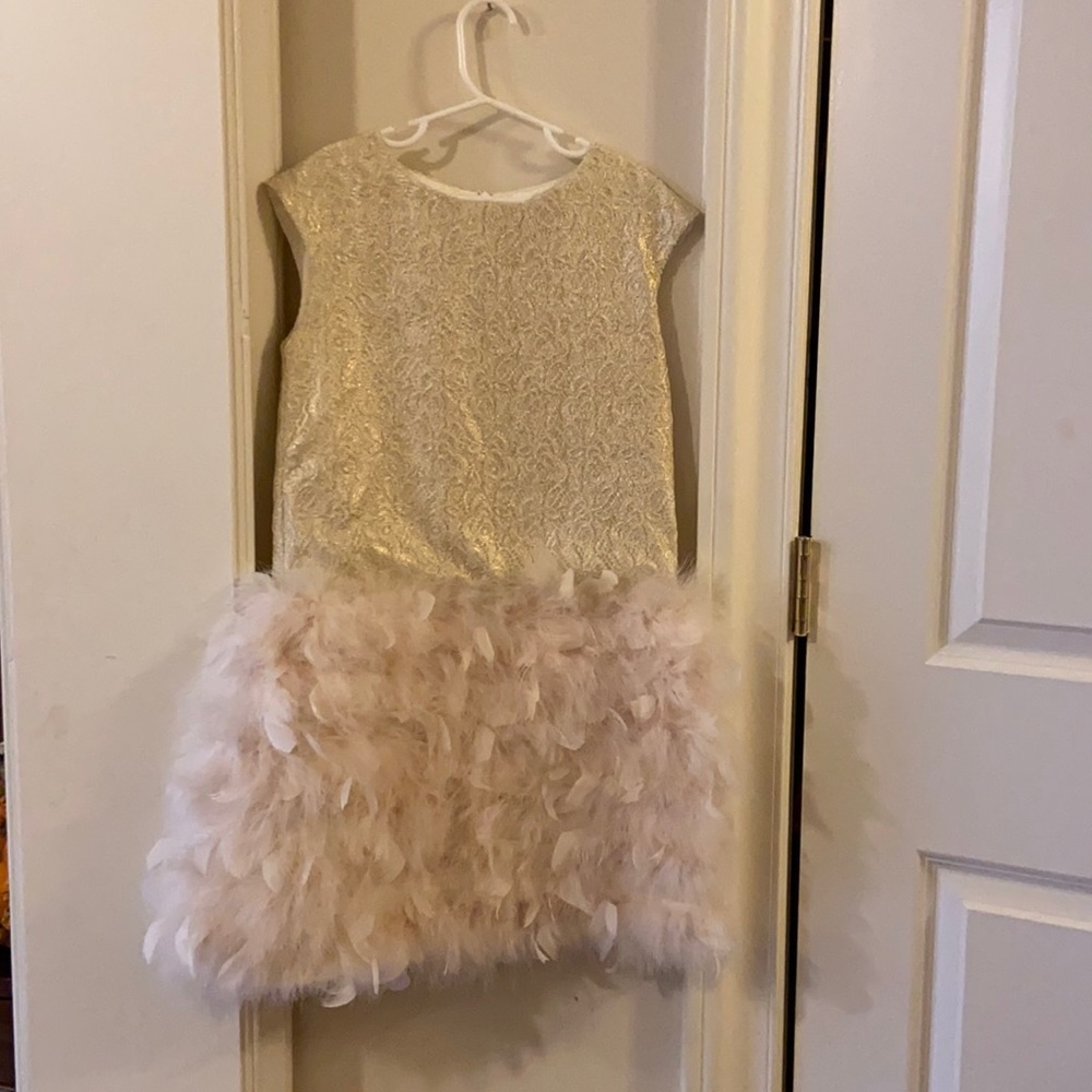 Fairytale dress! Feathers and brocade.